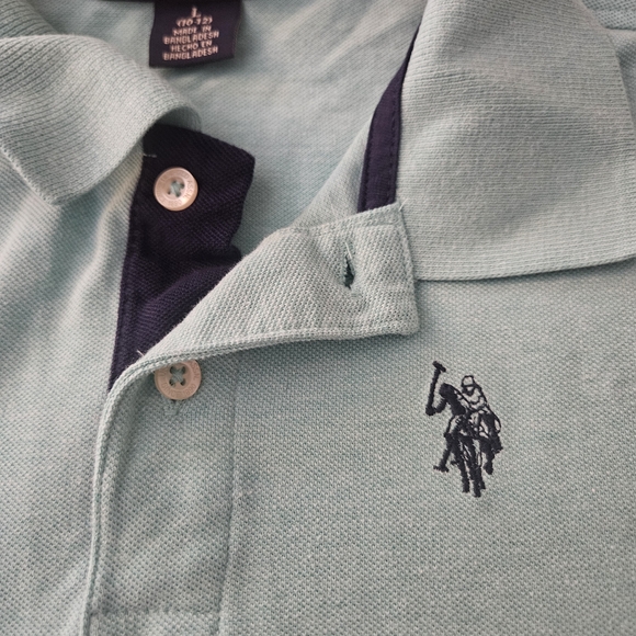 U.S. Polo Assn. Mint Green Kids Polo - Picture 3 of 5